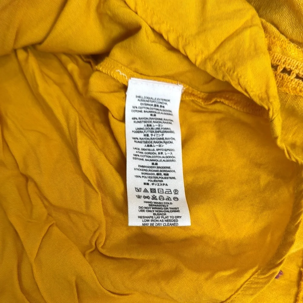 Free People Yellow Bell Sleeve Off Shoulder Mini Dress Womens Size Small - Picture 10 of 10